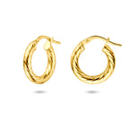 oorringen buis 3 mm Silgold (geel met zilverkern)
