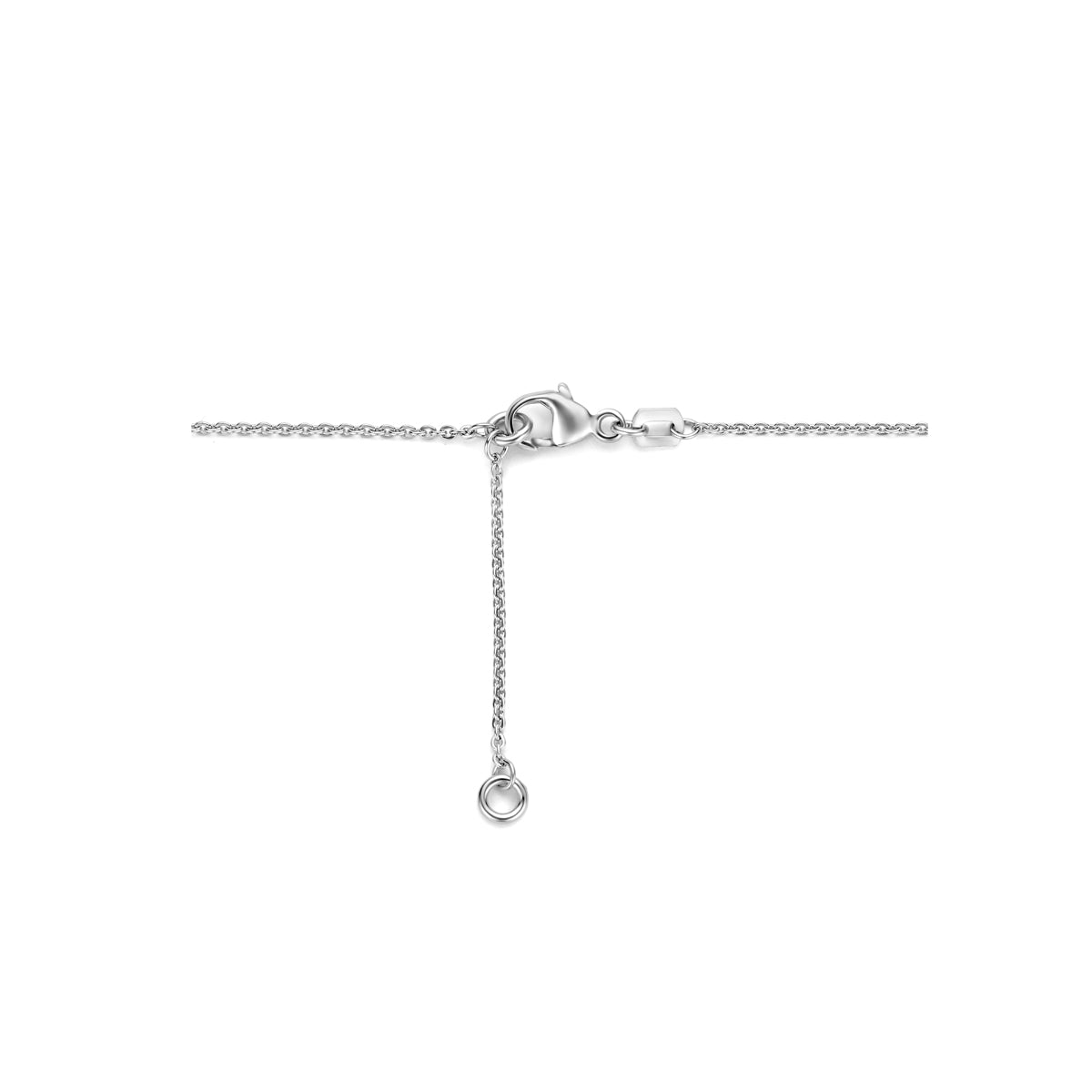 Zirkonia-Halskette 41 + 4 cm Halo-Silber rhodiniert