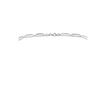 collier poli/mat 5,7 mm 45 cm zilver gerhodineerd