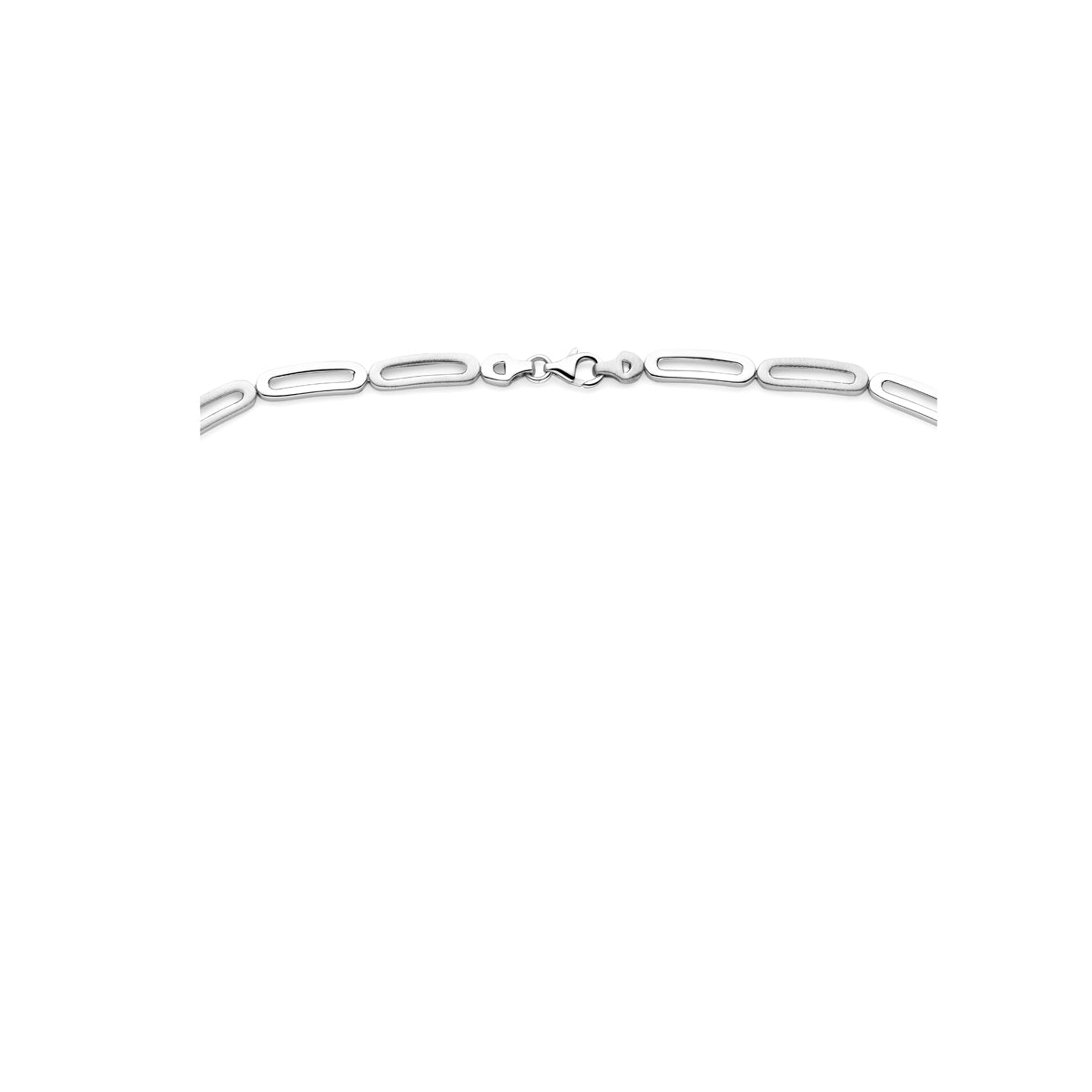 collier poli/mat 5,7 mm 45 cm zilver gerhodineerd
