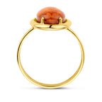 ring amber 14K geelgoud