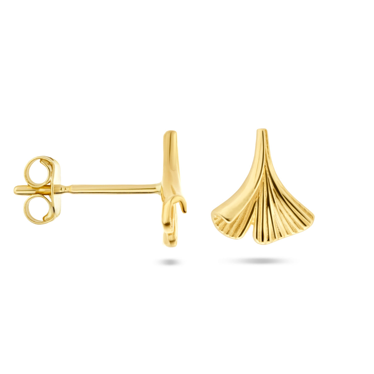 Ohrstecker Ginkgoblatt 14K Gelbgold