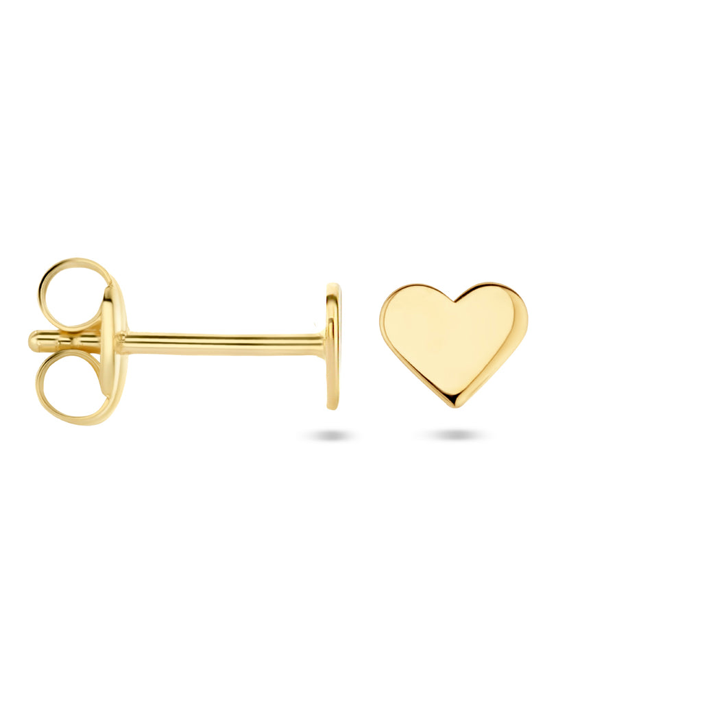 oorknoppen hart 14K geelgoud