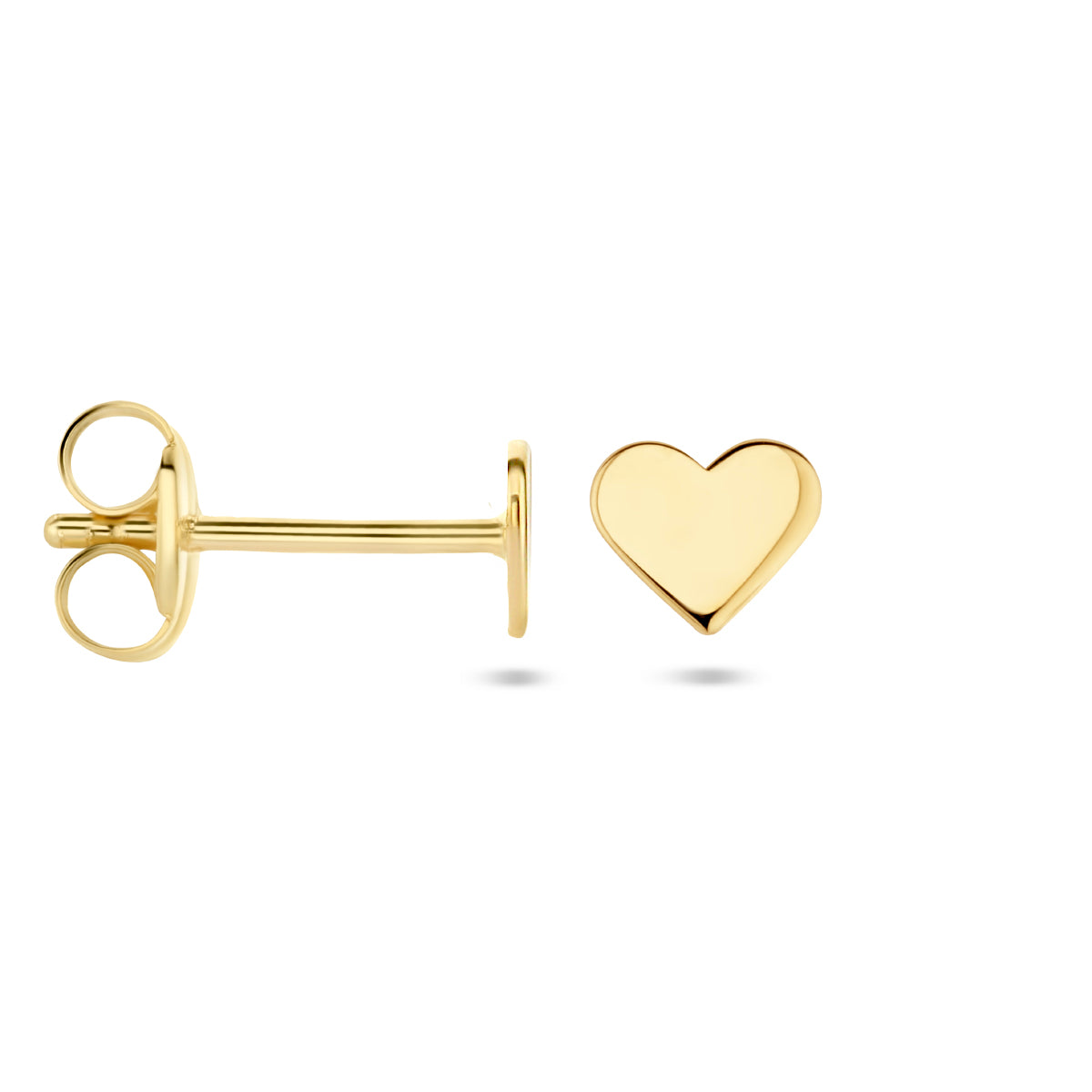 oorknoppen hart 14K geelgoud