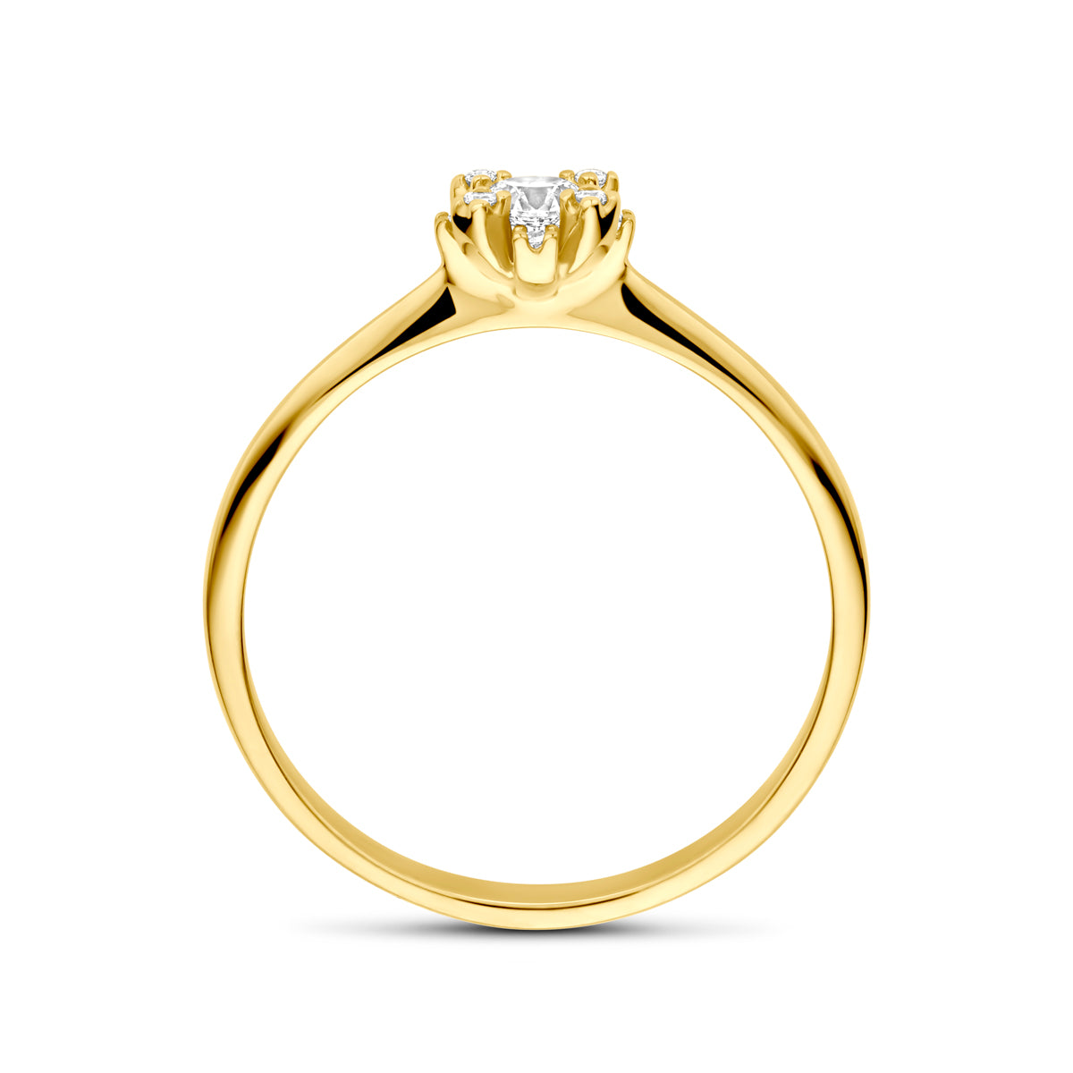 Ring Rosette Zirkonia 14K Gelbgold