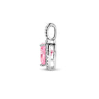 Anhänger Herz weiß und rosa Zirkonia Halo Silber rhodiniert
