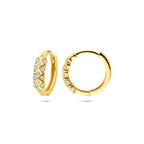 klapoorringen zirkonia 14 mm 14K geelgoud