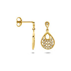 oorhangers zirkonia 19 mm 1 micron zilver verguld (geel)