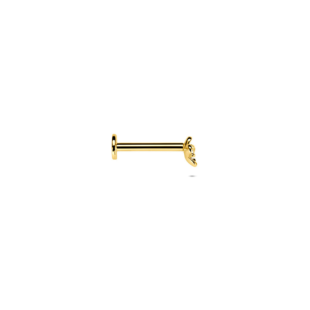 Flat Back Piercing Zirkonia 3,5 mm 14K Gelbgold