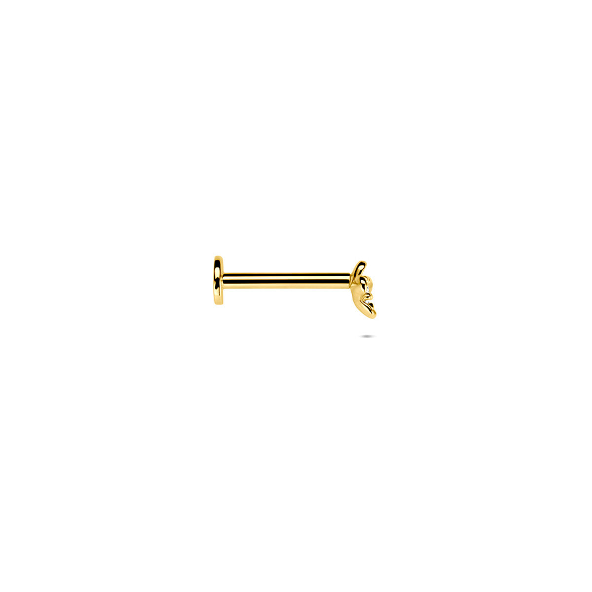 Flat Back Piercing Zirkonia 3,5 mm 14K Gelbgold