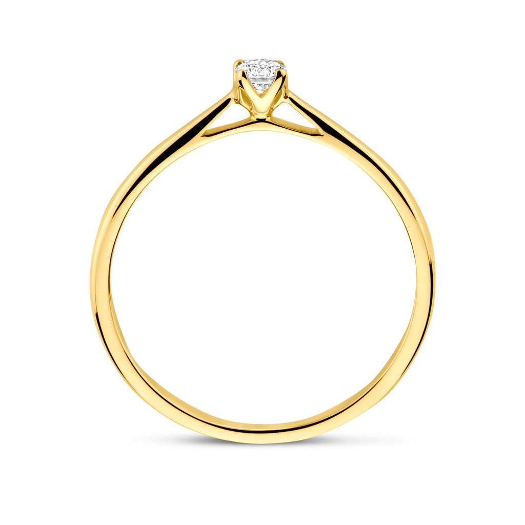 Ring Laborgezüchteter Diamant 0,10 Karat H SI 14K Gelbgold