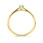 Ring Laborgezüchteter Diamant 0,10 Karat H SI 14K Gelbgold