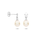 Ohrringe Perle 16 mm Silber rhodiniert