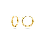 oorringen gediamanteerd buis 1,5 mm 14K geelgoud