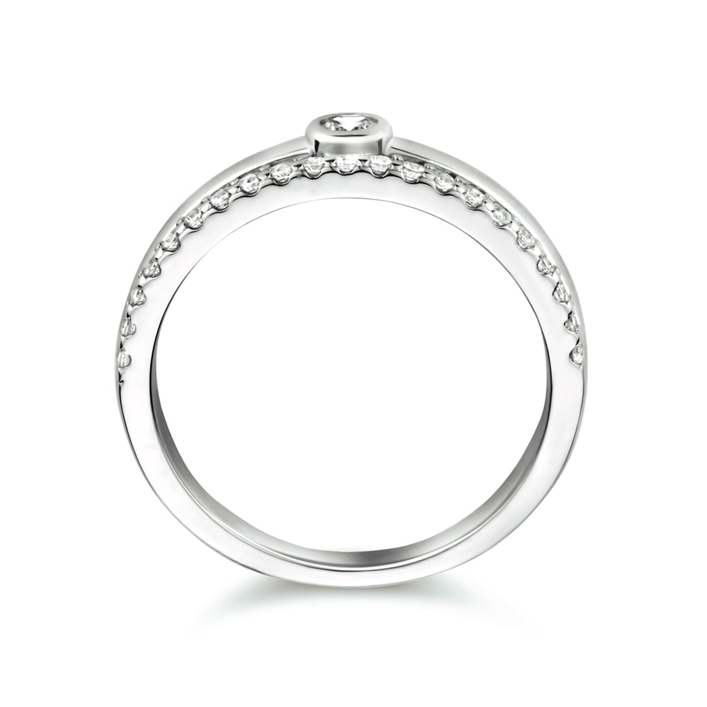 Ring Zirkonia Silber rhodiniert