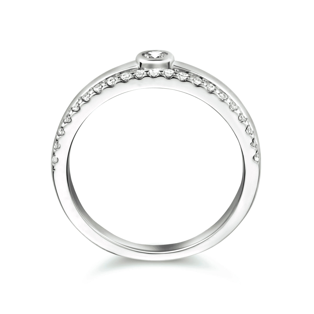Ring Zirkonia Silber rhodiniert