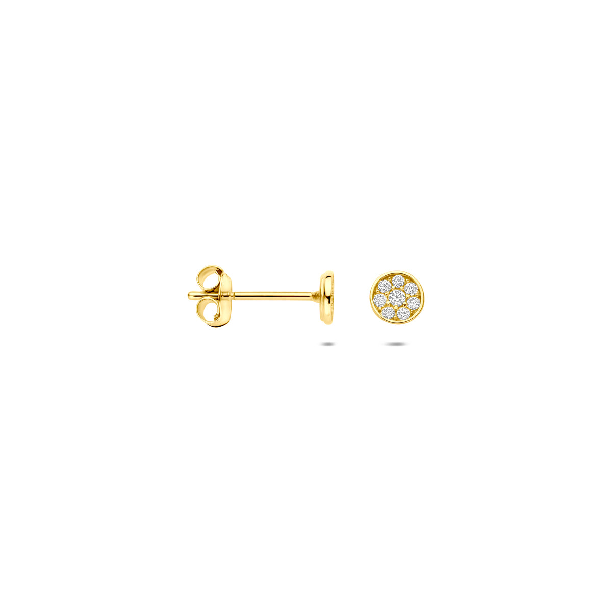 Ohrstecker Zirkonia 4 mm 14K Gelbgold