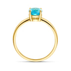 ring blauw topaas 14K geelgoud