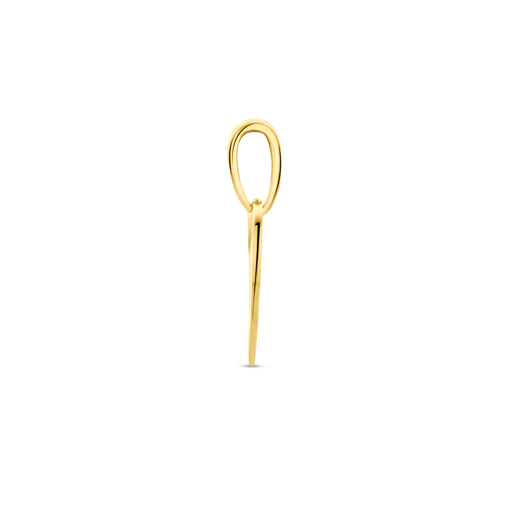 graveerhanger hart 10 mm 14K geelgoud