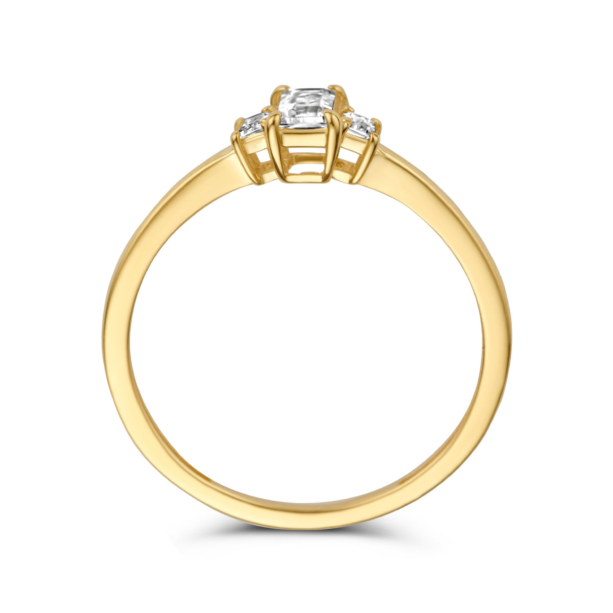 Ring Trilogie Zirkonia 14K Gelbgold