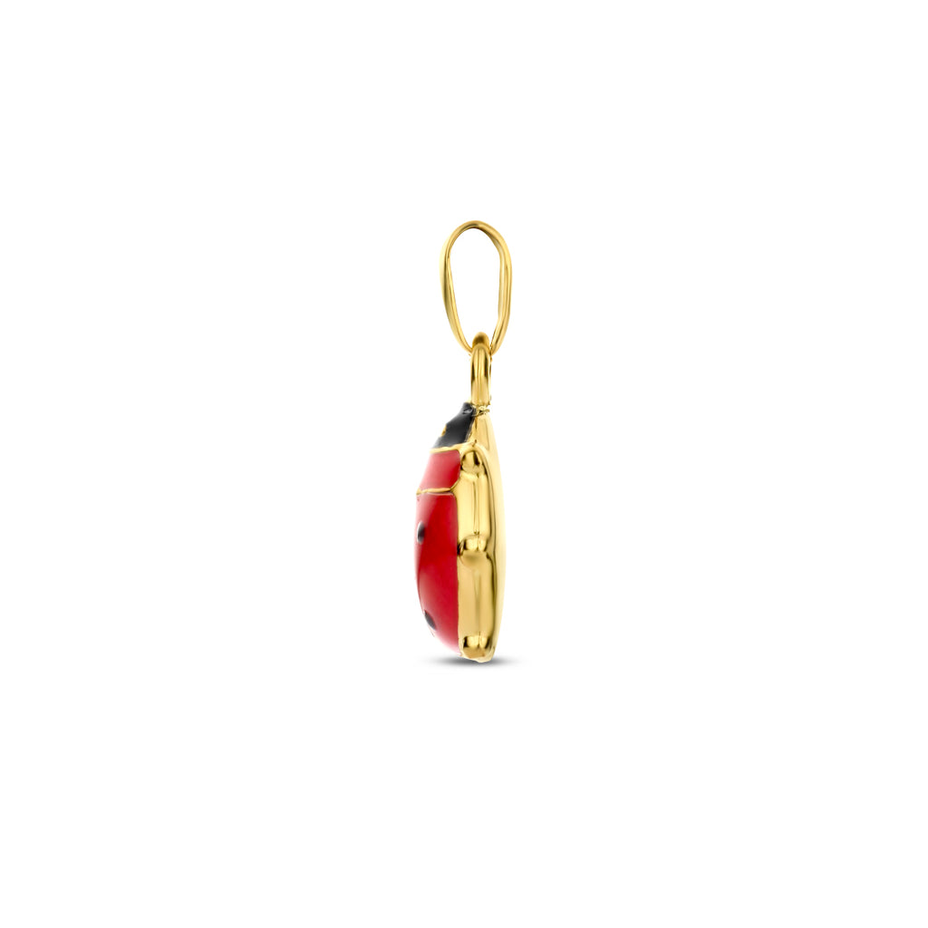 Anhänger Marienkäfer Emaille 14K Gelbgold