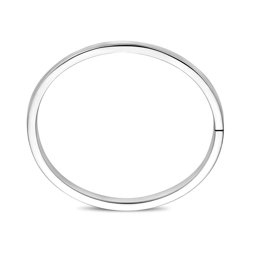 bangle dop 6 mm vlakke buis zilver wit