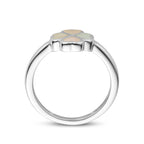 Ring Kleeblatt Perlmutt Silber rhodiniert