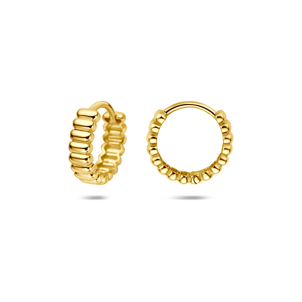 klapoorringen 13,5 mm 14K geelgoud