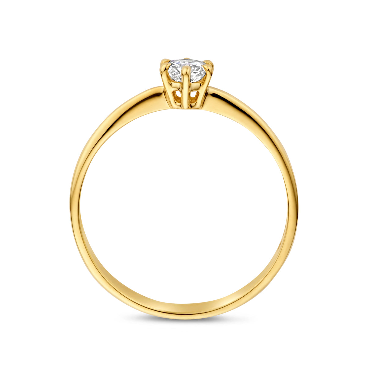 ring lab grown diamant 0.25ct g vs 14K geelgoud