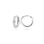 Klappohrringe Zirkonia 12 mm rhodiniertes Silber