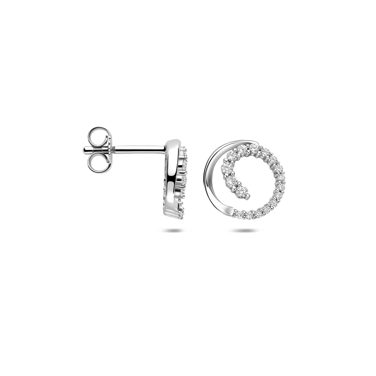 oorknoppen zirkonia 9,5 mm zilver gerhodineerd