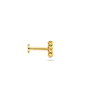 flat back piercing gedraaide balk 6 mm 1 micron zilver verguld (geel)