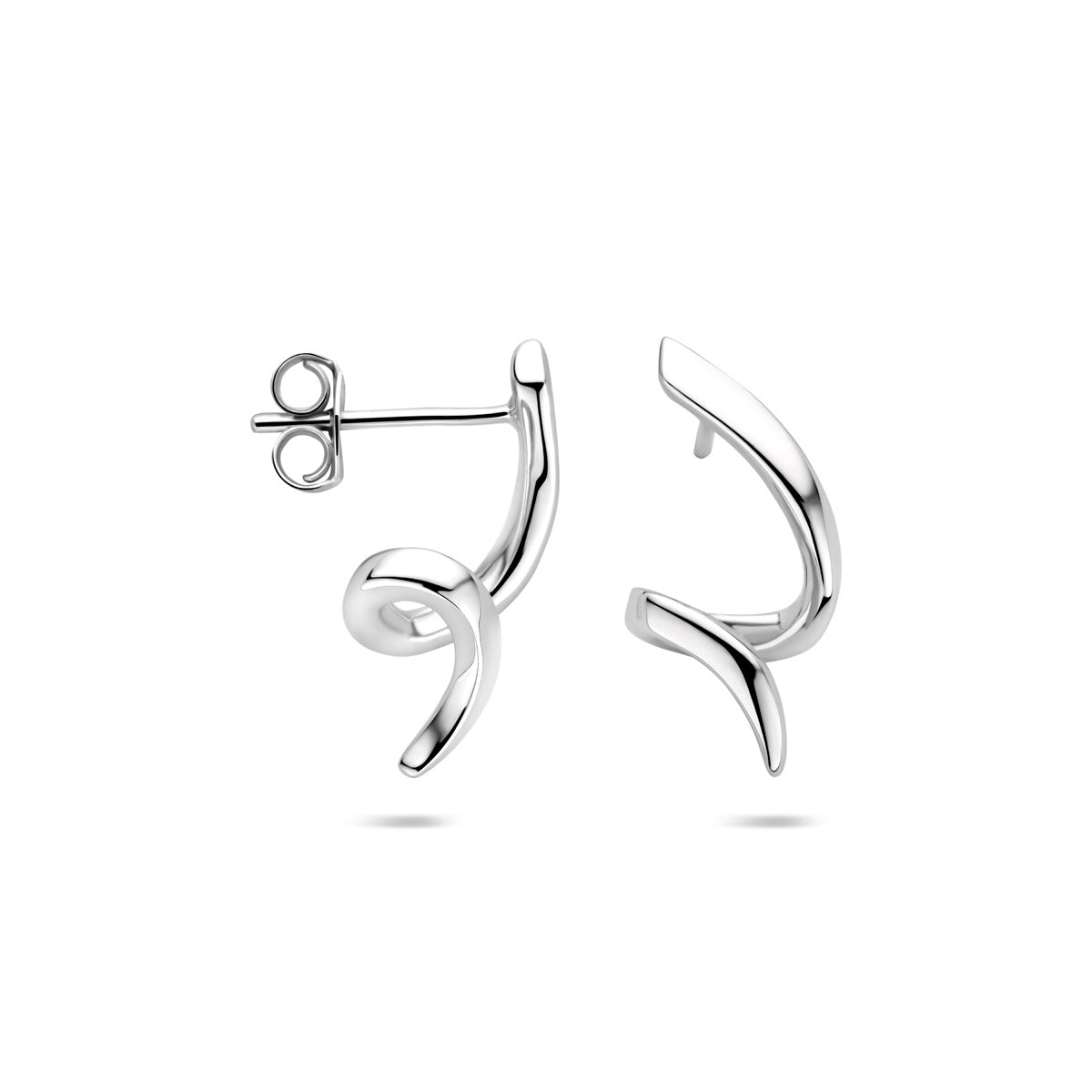 oorknoppen gedraaid 18 mm zilver gerhodineerd
