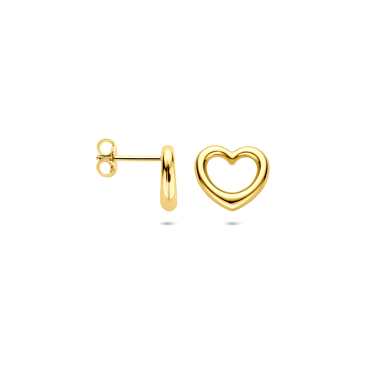 Ohrstecker Herz 10 mm 14K Gelbgold