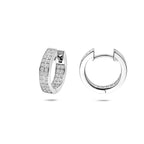 Klappcreolen Zirkonia 15 mm Silber rhodiniert