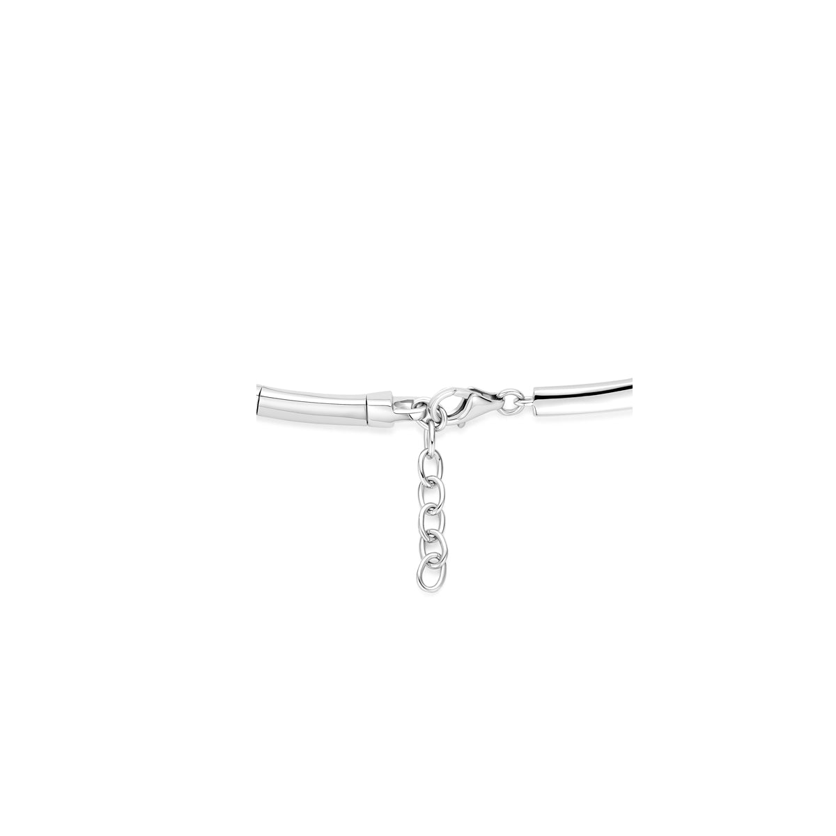 collier zirkonia 8,5 mm 42 + 3 cm zilver gerhodineerd