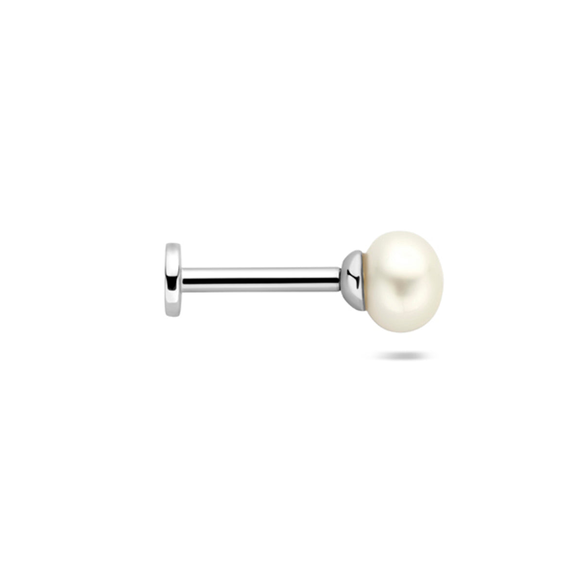 flat back piercing parel zilver gerhodineerd