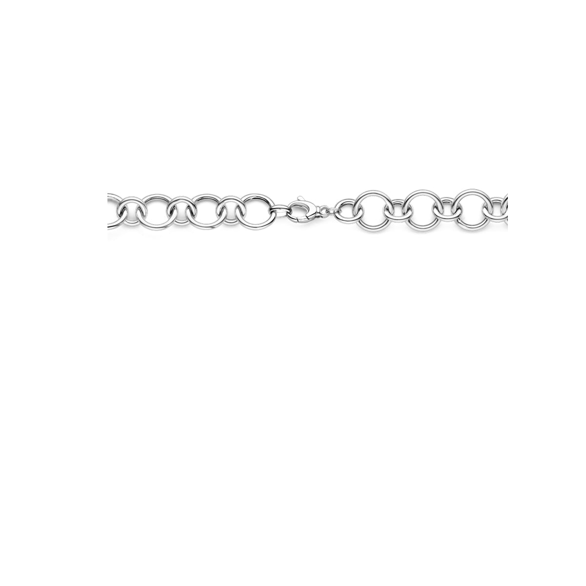 Halskette 17 mm 46 cm Silber rhodiniert