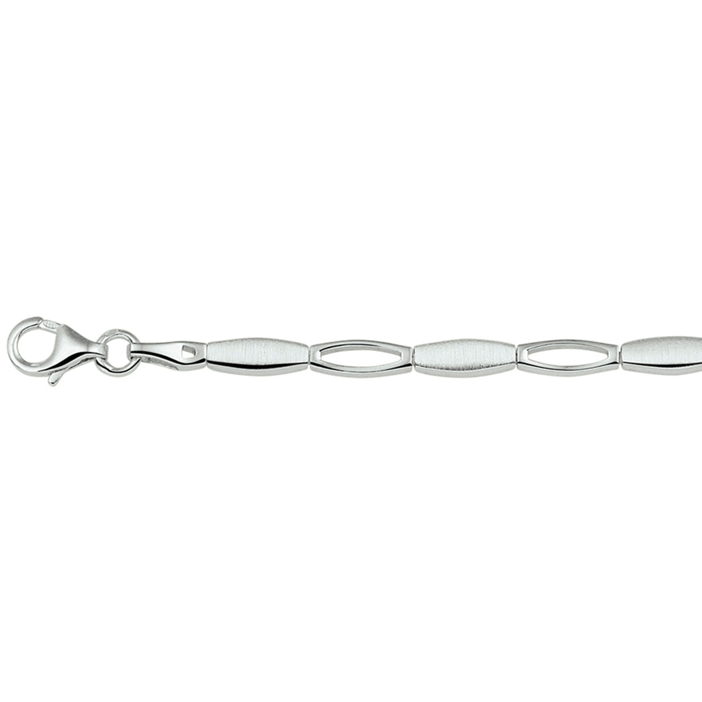 collier poli/mat 4,2 mm 45 cm zilver gerhodineerd