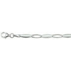 collier poli/mat 4,2 mm 45 cm zilver gerhodineerd
