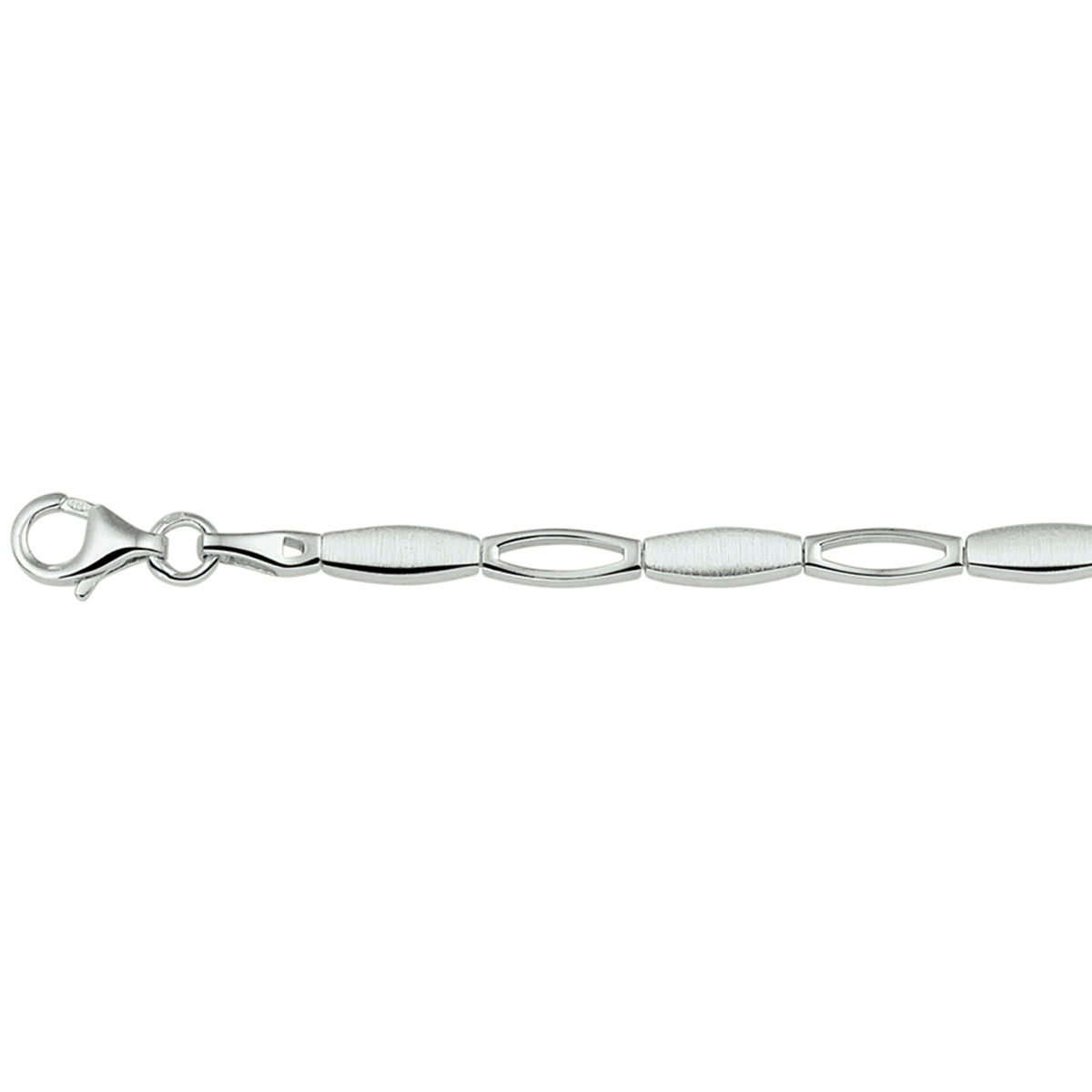 collier poli/mat 4,2 mm 45 cm zilver gerhodineerd