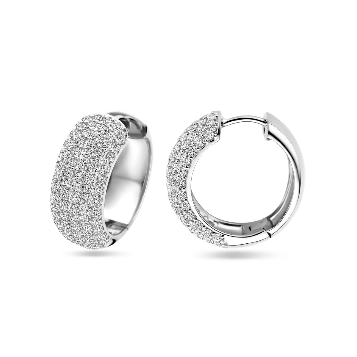 klapoorringen zirkonia 20,5 mm zilver gerhodineerd