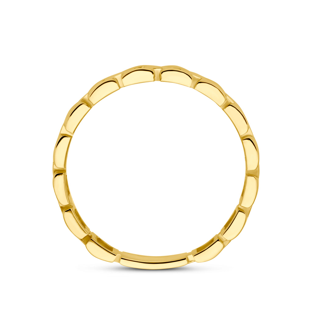 ring schakel 14K geelgoud - schakelmotief