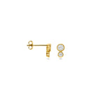 oorknoppen zirkonia 6,5 mm 14K geelgoud
