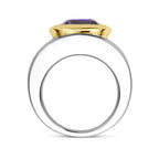 ring amethist 14K goud en zilver