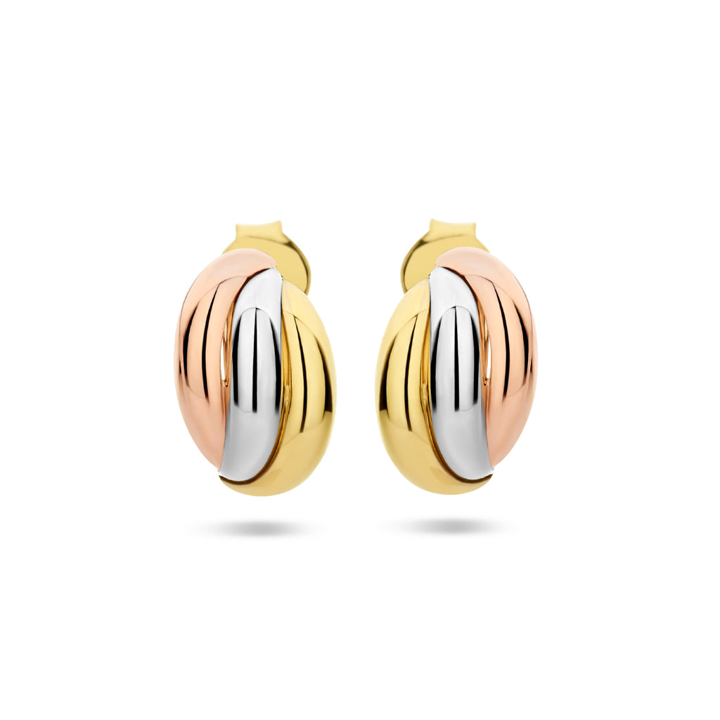 stekeroorringen tricolor 14K tricolor goud