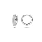 Klappcreolen Zirkonia 13,5 mm Silber rhodiniert
