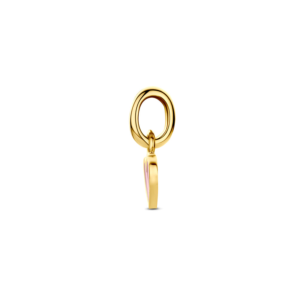 9k hanger hartje roze 4,5 mm 9K geel