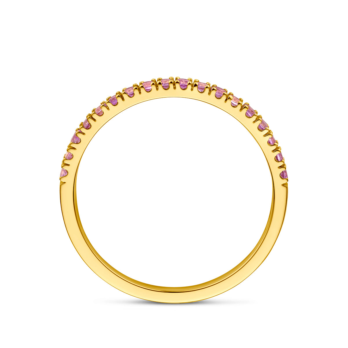 ring met geboortesteen licht amethist juni 14K geelgoud