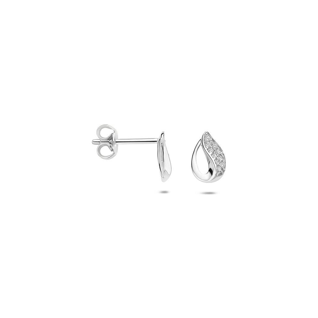 oorknoppen zirkonia 8,5 mm zilver gerhodineerd